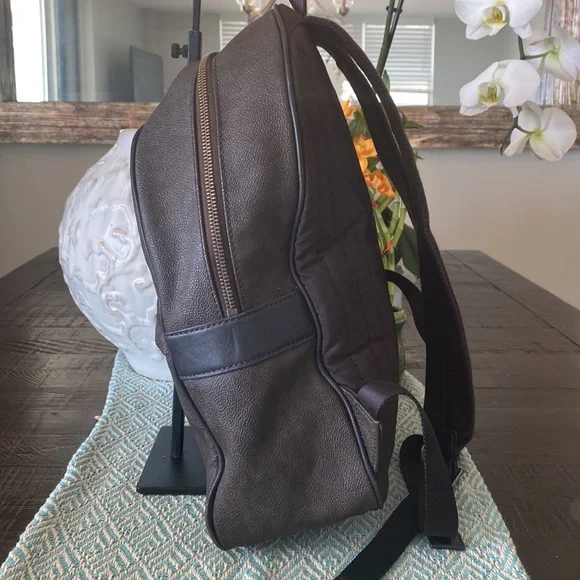 Michael Kors Signature Back Pack (Brown) w/Silver Hardware. - Picture 6 of 11